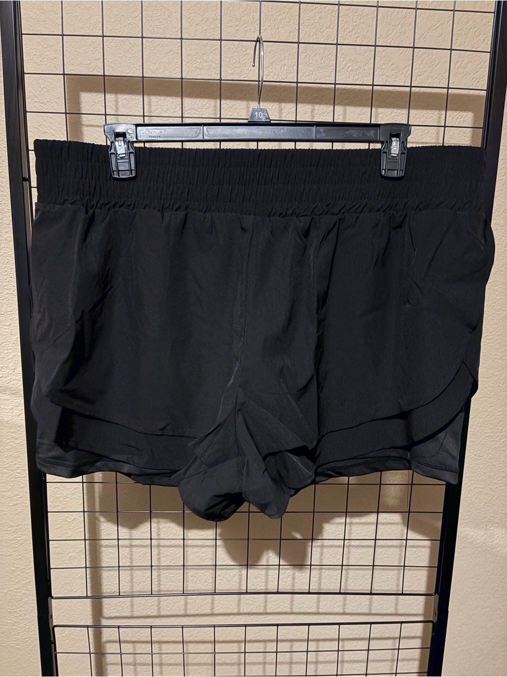 White Birch Black Layered Athletic Shorts